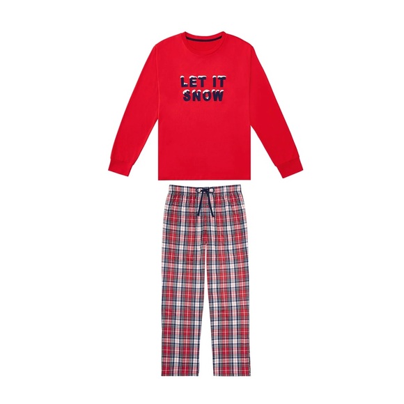 NWT Member's Mark Family Sleep Men's 2-Piece Pajama Set- Let It Snow - Picture 4 of 10